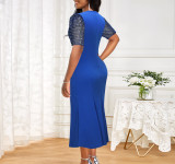 Plus Size Women Spring 3/4 Sleeve Dress
