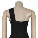 Women Summer Elegant Slash Shoulder Jumpsuit