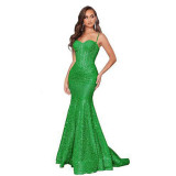 Women Solid Strapless Formal Party Fishtail Evening Dress（Processing time need 3-6 days）