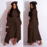 Women Fall/Winter Dress and Jacket Two-Piece Set