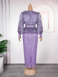 Africa Plus Size Women's Fashion Loose Sequin Evening Dress