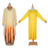 Print Robe Africa Plus Size Two-Piece Women's Dress