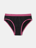 Plus Size Seamless Low Rise Women's Panties Sexy Striped Color Block High Stretch Briefs