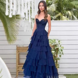 Strapless Tiered Puff Ball Gown Long Dress Slim Strapless Evening Gown（Processing time need 3-6 days）