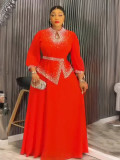 Career Women's Muslim Africa Beaded Fashion Plus Size Dress