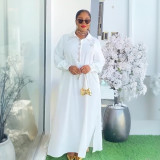 Africa Plus Size Women's Muslim Beaded Loose Dress