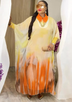 Print Robe Africa Plus Size Two-Piece Women's Dress