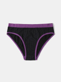 Plus Size Seamless Low Rise Women's Panties Sexy Striped Color Block High Stretch Briefs