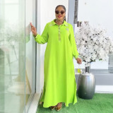 Africa Plus Size Women's Muslim Beaded Loose Dress