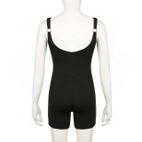 Women Fitness Yoga Solid Backless Jumpsuit