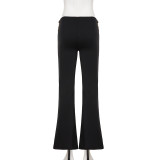 Women Fall/Winter Fuzzy Leopard Print Off-The-Shoulder Long-Sleeved Patchwork Casual Pants Two-Piece Set