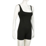 Women Fitness Yoga Solid Backless Jumpsuit