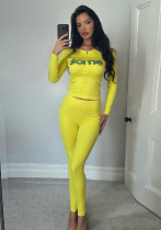 Women Fall Casual Printed Long-Sleeved Top and Pants Two-Piece Set