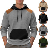 Men's American Autumn/Winter Casual Colorblock Jacquard Plaid Hoodies