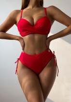 Women Solid Bikini Sexy Two-Piece Swimwear