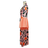 Women Beach Holiday Beach Print Cover-Up Jacket