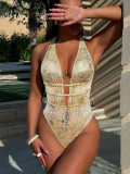 Women Summer Beach Cutout Sexy One-Piece Swimwear