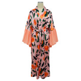 Women Beach Holiday Beach Print Cover-Up Jacket
