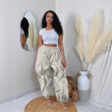 Elegant Career Cargo Patchwork Lace Bloomers