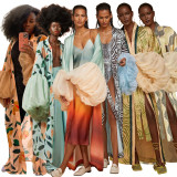 Women Beach Holiday Beach Print Cover-Up Jacket