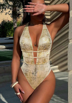 Women Summer Beach Cutout Sexy One-Piece Swimwear Women Summer Beach Cutout Sexy One-Piece Swimwear