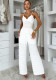 Sleeveless Strappy Wide-Leg Solid Color Slimming Jumpsuit for Women