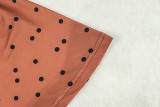 Print Polka Dot Women's Slim Waist Sexy A-Line Pleated Deep V-Neck Sleeveless Short Dress