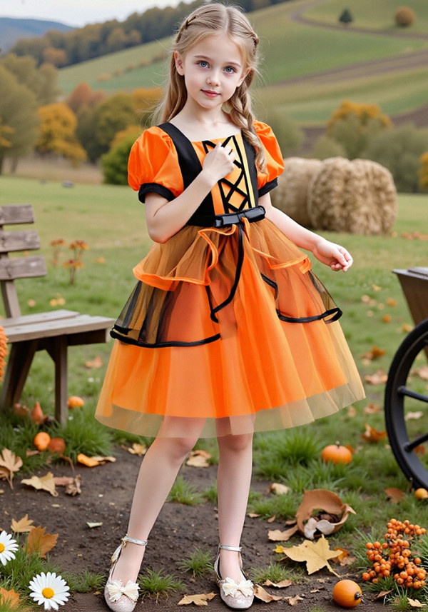 Princess Dress Halloween Party Costume Children's Performance Dress Girl's Dress