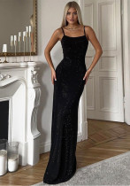 Summer Slimming Lace-Up Low Back Beaded Strap Dress for Women