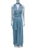 Women Sexy Cross Backless Bandage Long Dress