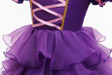 Halloween Children's Performance Costume Cosplay Outfit Girl's Bubble Sleeve Mesh Dress