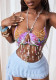 Pearl Fringe Body Chain Halter Neck Outerwear Top Strappy Accessory