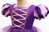 Halloween Children's Performance Costume Cosplay Outfit Girl's Bubble Sleeve Mesh Dress