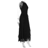 Summer Women's Chic Flounce Slim Waist Slim Fit Ruffled Dress