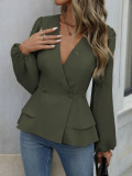 Spring/Fall Slimming Slim Waist Blouse