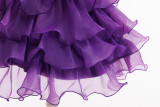 Halloween Children's Performance Costume Cosplay Outfit Girl's Bubble Sleeve Mesh Dress