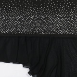 Strapless Irregular Mesh Patchwork Beaded Dress for Women