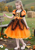 Halloween Costume for Girls Cosplay Masquerade Performance Mesh Princess Dress Witch Performance Outfit