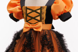 Halloween Costume for Girls Cosplay Masquerade Performance Mesh Princess Dress Witch Performance Outfit