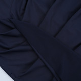 Long-Sleeve Thin Strap Slim Dress with Flounce for Fall and Winter