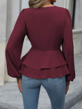 Spring/Fall Slimming Slim Waist Blouse