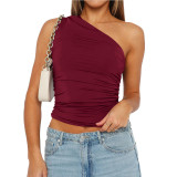One-Shoulder Camisole Spring/Summer Sexy Y2K Sleeveless Fitted Top