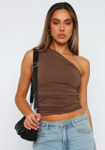 One-Shoulder Camisole Spring/Summer Sexy Y2K Sleeveless Fitted Top