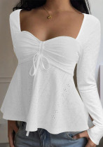 Summer Basic Long-Sleeve Fashion Casual Button-Up Top for Women