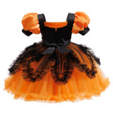 Halloween Costume for Girls Cosplay Masquerade Performance Mesh Princess Dress Witch Performance Outfit