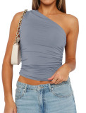 One-Shoulder Camisole Spring/Summer Sexy Y2K Sleeveless Fitted Top