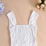 Striped Sexy Square Neck Strappy Low Back Long Dress