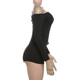 Fall Cut-Out Sexy Off-Shoulder Tight Fitting Slim Fit Jumpsuit