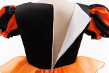 Halloween Children's Performance Costume Cosplay Outfit Girl's Bubble Sleeve Mesh Dress