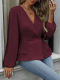 Spring/Fall Slimming Slim Waist Blouse
